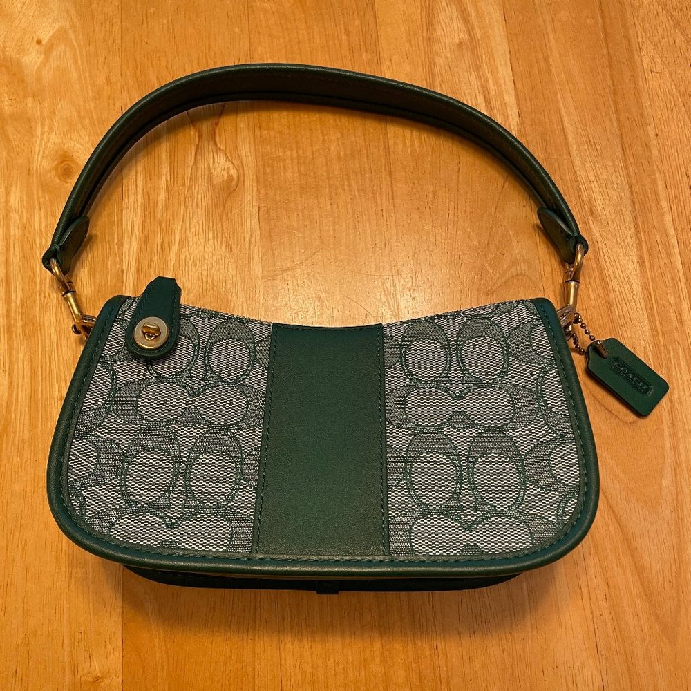 Coach Swinger Small Signature Jacquard Handbag - Green